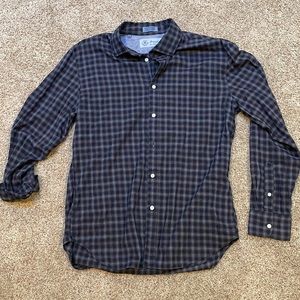 JACHS NY BLACK AND GREY PLAIN BUTTON UP SHIRT LARGE